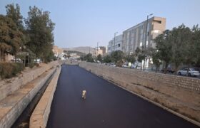 عملیات آسفالت بستر رودخانه الیگودرز متوقف شد