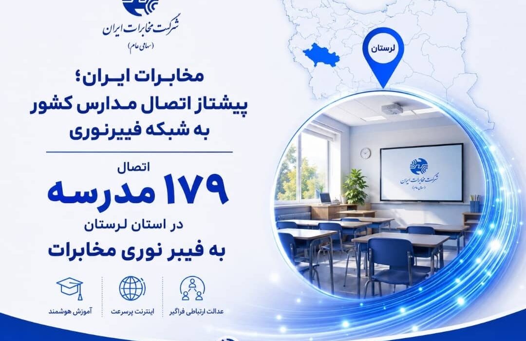 جهش ارتباطی مدارس لرستان؛ ۱۷۹ مدرسه به فیبر نوری مخابرات متصل شدند.